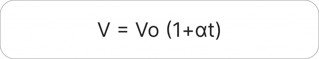 Пример формулы V = Vo (1+αt)