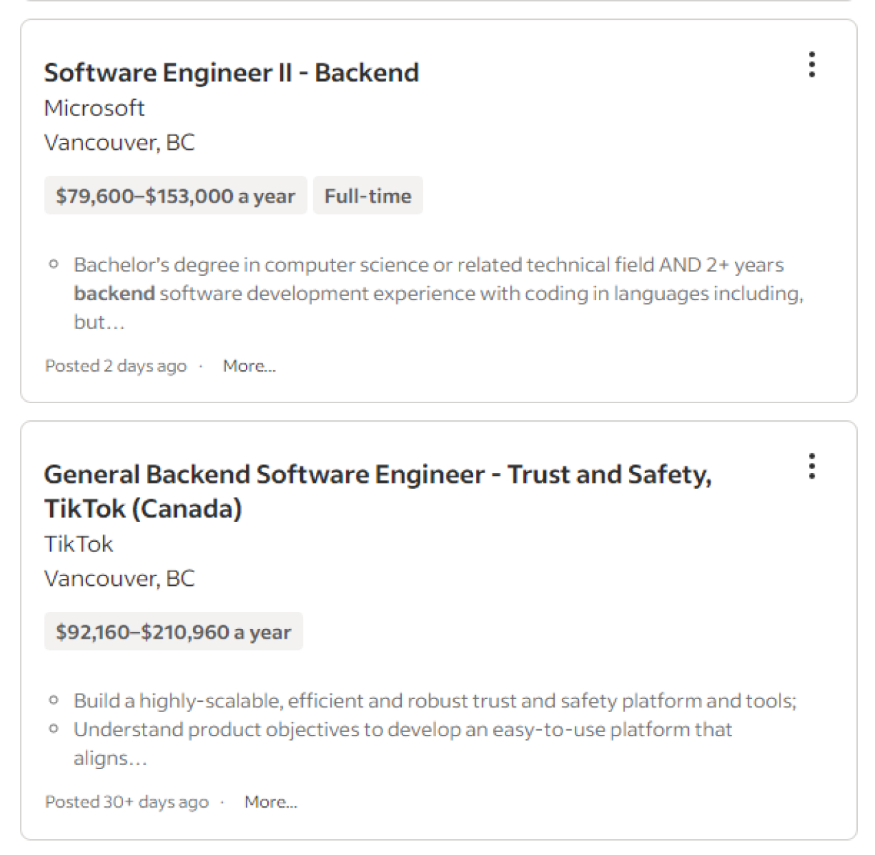 Зарплата Backend-разработчиков в Канаде